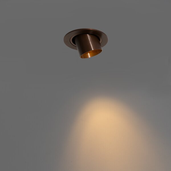 Moderné zabudované bodové svetlo tmavá bronz GU10 35 mm okrúhle sklopné - Installa