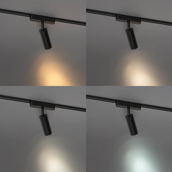 Moderné čierne bodové svetlo pre 1-fázový koľajnicový systém 4,5 W 3000 K - Magnetic Samson