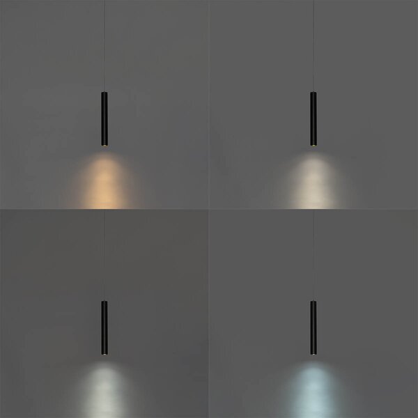 Moderná čierna závesná lampa pre 1-fázový koľajnicový systém 4,5W 3000K - Magnetic Cassie
