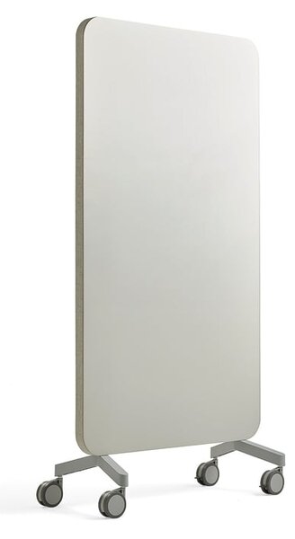Sklenená magnetická tabuľa s akustickým panelom MARY, 1000x1960 mm, svetlošedá