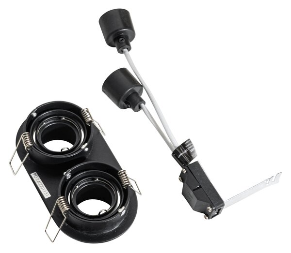 Okrúhle zapustené bodové svetlo čierne GU10 35 mm výkyvné 2-svetlo - Installa