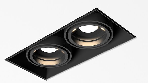 Trilum ARCH Zápustné svietidlo Box R mini duo 2xGU5.3 štvorec (D)215mm x(Š)110mm x(H)117mm, čierne
