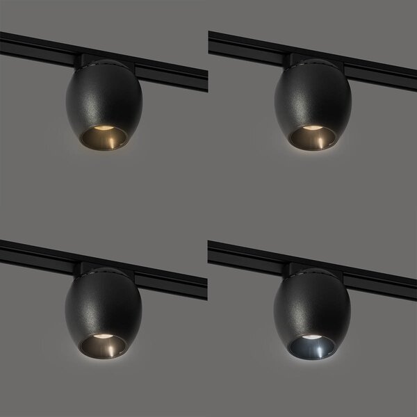 Moderné čierne bodové svetlo pre 1-fázový koľajnicový systém 6W 3000K - Magnetic Zagaye