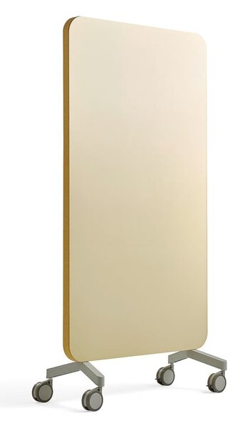 Sklenená magnetická tabuľa s akustickým panelom MARY, 1000x1960 mm, žltá