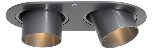 Okrúhle zapustené bodové svetlo tmavosivé GU10 35 mm sklopné 2-svetlo - Installa