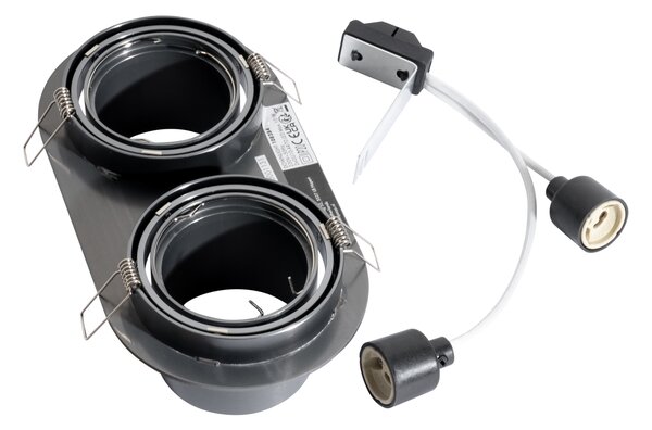 Okrúhle zapustené bodové svetlo tmavosivé GU10 70 mm sklopné 2-svetlo - Installa