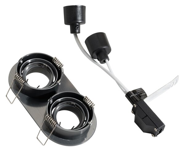 Okrúhle zapustené bodové svetlo tmavosivé GU10 35 mm sklopné 2-svetlo - Installa