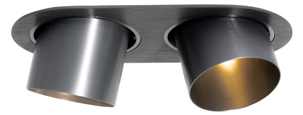 Okrúhle zapustené bodové svetlo tmavosivé GU10 70 mm sklopné 2-svetlo - Installa