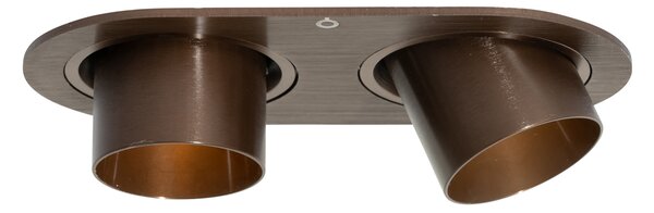 Zaoblené zapustené bodové svetlo tmavá bronz GU10 35 mm sklopné 2-svetlo - Installa