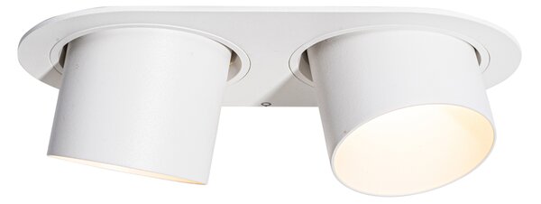Okrúhle zapustené bodové svetlo biele GU10 70 mm výkyvné 2-svetlo - Installa