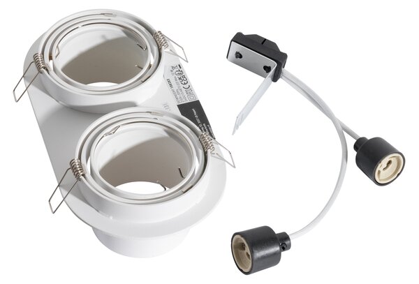 Okrúhle zapustené bodové svetlo biele GU10 70 mm výkyvné 2-svetlo - Installa