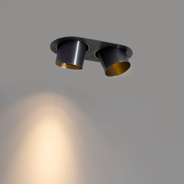 Okrúhle zapustené bodové svetlo tmavosivé GU10 70 mm sklopné 2-svetlo - Installa