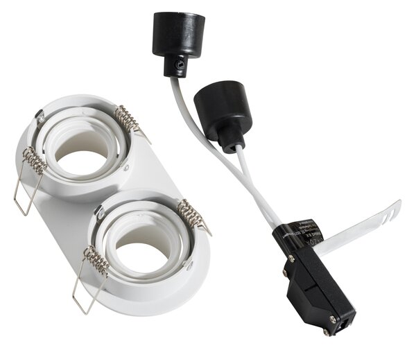Okrúhle zapustené bodové svetlo biele GU10 35 mm sklopné 2-svetlo - Installa