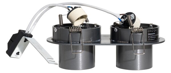 Zaoblené zapustené bodové svetlo tmavosivé GU10 50 mm 2-svetlo - Installa