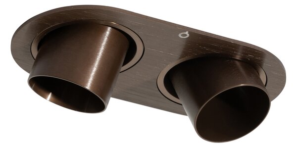 Zaoblené zapustené bodové svetlo tmavá bronz GU10 35 mm sklopné 2-svetlo - Installa