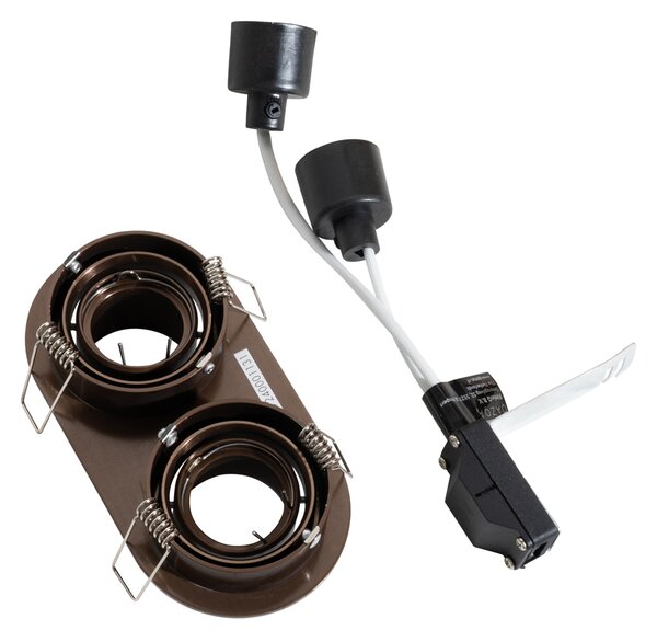 Zaoblené zapustené bodové svetlo tmavá bronz GU10 35 mm sklopné 2-svetlo - Installa