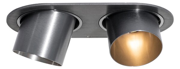 Zaoblené zapustené bodové svetlo tmavosivé GU10 50 mm 2-svetlo - Installa