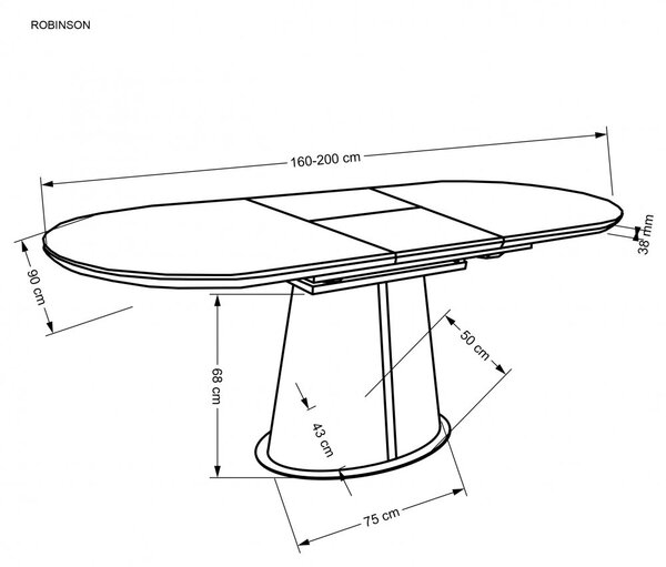 Halmar Rozkladací jedálenský stôl ROBINSON 160(200)x90 béžový mramor/cappuccino
