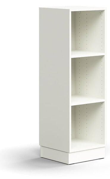 Knižnica QBUS, 2 police, so soklom, 1252x400x400 mm, biela