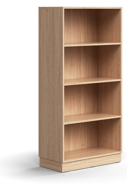 Knižnica QBUS, 3 police, so soklom, 1636x800x400 mm, dub