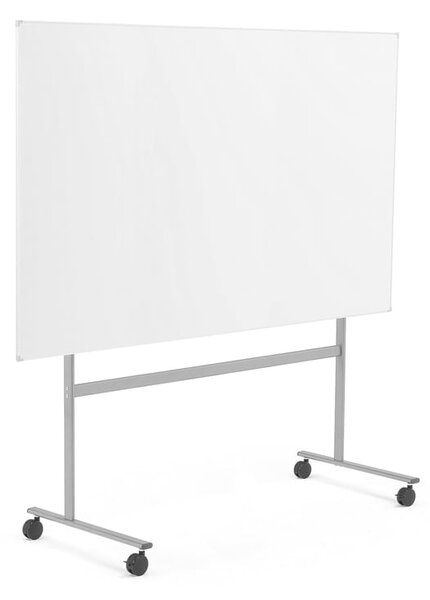 Biela magnetická tabuľa s kolieskami DORIS, 2005x1205 mm