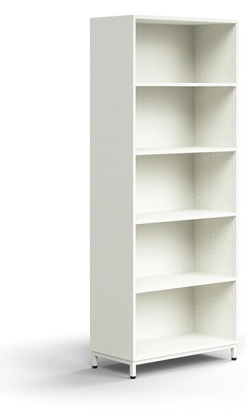 Knižnica QBUS, 4 police, na nožičkách, 2020x800x400 mm, biela