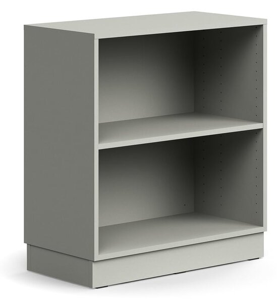 Knižnica QBUS, 1 polica, so soklom, 868x800x400 mm, svetlošedá