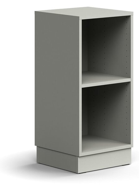 Knižnica QBUS, 1 polica, so soklom, 868x400x400 mm, svetlošedá