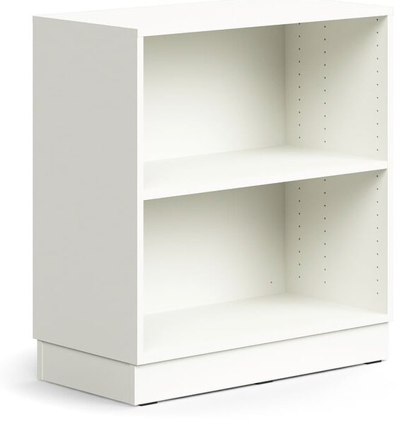 Knižnica QBUS, 1 polica, so soklom, 868x800x400 mm, biela