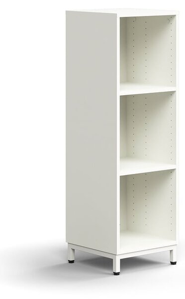 Knižnica QBUS, 2 police, na nožičkách, 1252x400x400 mm, biela