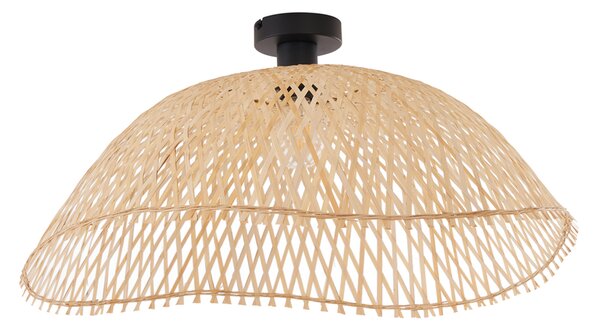 Art Deco stropné svietidlo čierne s prírodným bambusom 60 cm - Alka