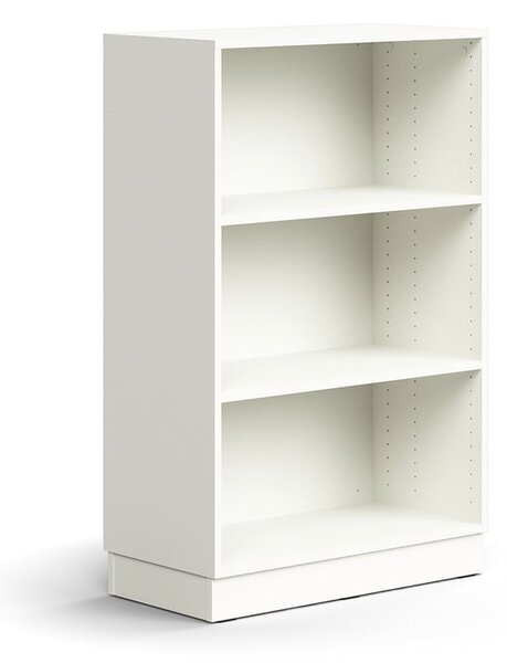 Knižnica QBUS, 2 police, so soklom, 1252x800x400 mm, biela
