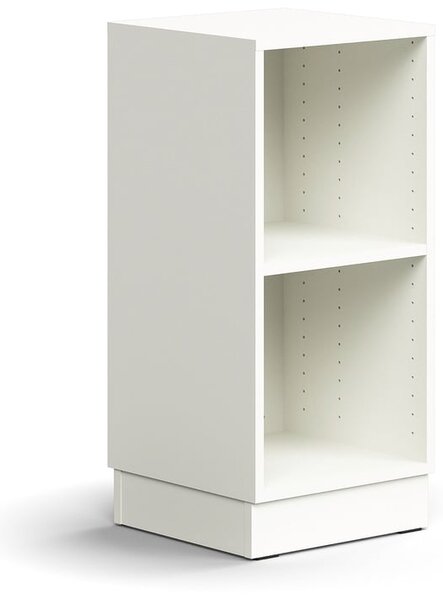 Knižnica QBUS, 1 polica, so soklom, 868x400x400 mm, biela