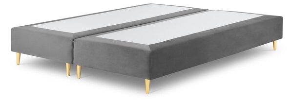 Svetlosivá zamatová dvojlôžková posteľ Mazzini Beds Lia, 180 x 200 cm