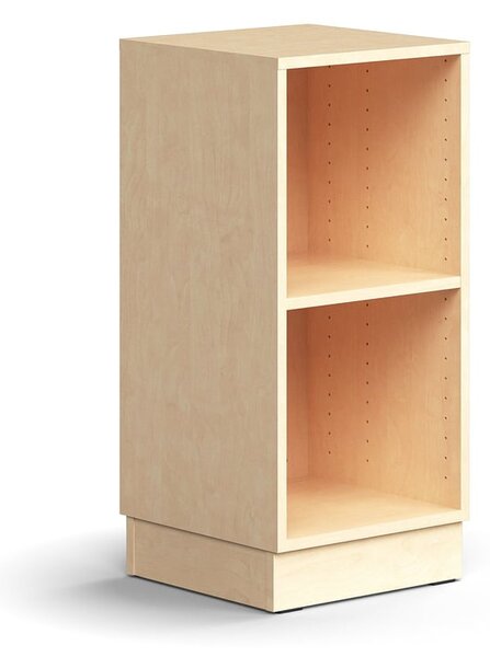 Knižnica QBUS, 1 polica, so soklom, 868x400x400 mm, breza