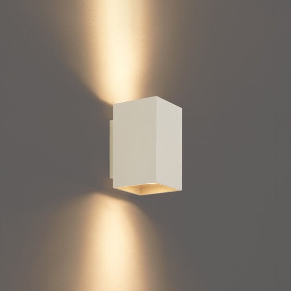 Moderná nástenná lampa béžová GU10 50 mm štvorcová 2-svetlá - Sandy