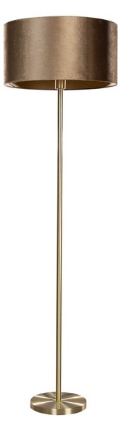 Stojacia lampa mosadz s velúrovým tienidlom bronz 50 cm - Simplo