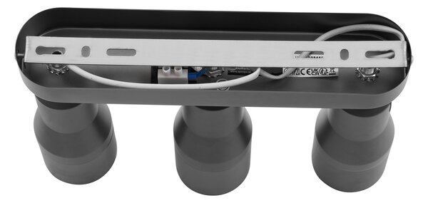 Zaoblené stropné bodové svetlo tmavosivé GU10 50 mm 3-svetlo - Stanley