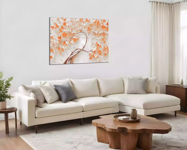Moderný obraz Strom s oranžovými kvetmi