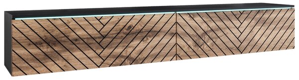 NÍZKA KOMODA, čierna, dub wotan, 180/30/33 cm P & B - Online Only drobný nábytok, Online Only