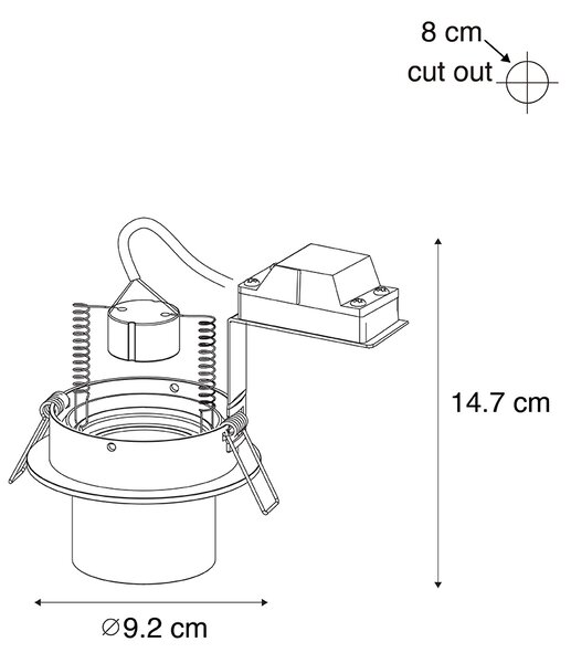 Moderné zabudované bodové svetlo tmavosivé GU10 50 mm okrúhle výkyvné - Installa