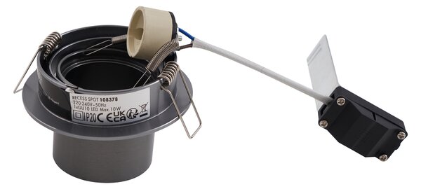 Moderné zabudované bodové svetlo tmavosivé GU10 50 mm okrúhle výkyvné - Installa