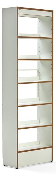 Knižnica STORY, základná sekcia, jednostranná, 2240x747x305 mm, 6 políc, biela