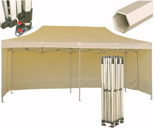 TRENDIE Hliníkový nožnicový stan 3x6m béžový