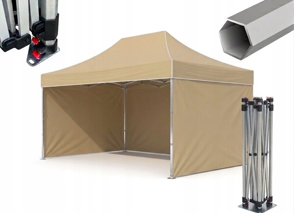 TRENDIE Hliníkový nožnicový stan 3x6m béžový