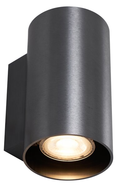 Moderná nástenná lampa tmavosivá okrúhla 2-svetlá GU10 50 mm - Sandy