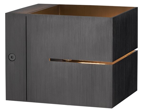 Moderné nástenné svietidlo Gunmetal so svetelným efektom - Transfer Groove