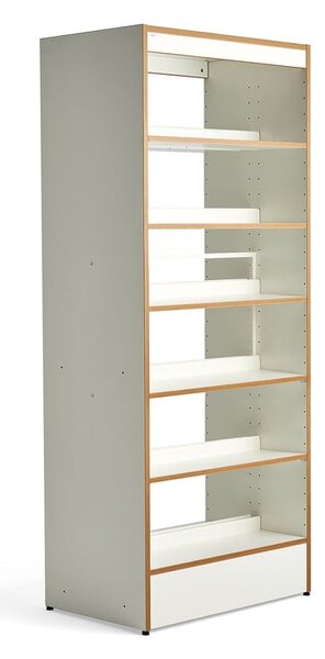 Knižnica STORY, základná sekcia, obojstranná, 2240x922x585 mm, 6 políc, biela