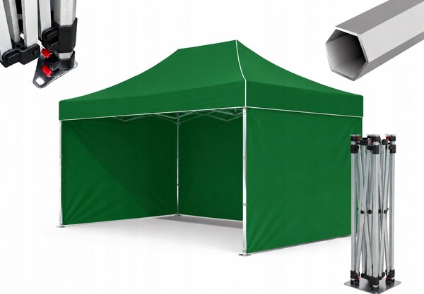 TRENDIE Hliníkový nožnicový stan 3x6m zelený