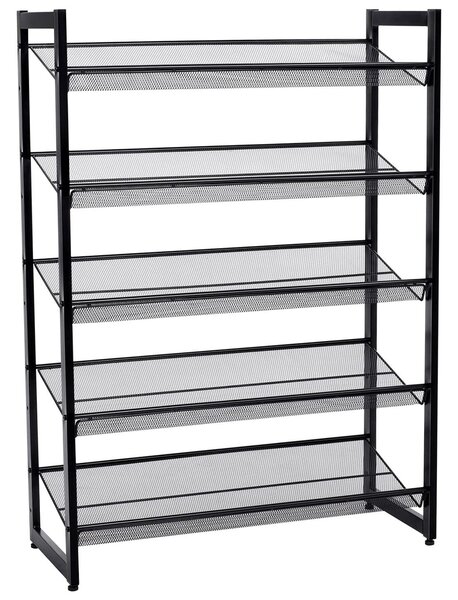 Dekorstudio Industriálny kovový regál na topánky LMR005B 74x30,7x104cm - čierny